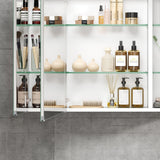 AAZJ AS 36-in x 26-in Surface/Recessed Mount Sliver Mirrored Soft Close Medicine Cabinet
