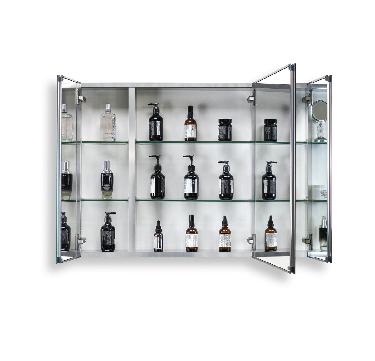 AAZJ AS 36-in x 26-in Surface/Recessed Mount Sliver Mirrored Soft Close Medicine Cabinet