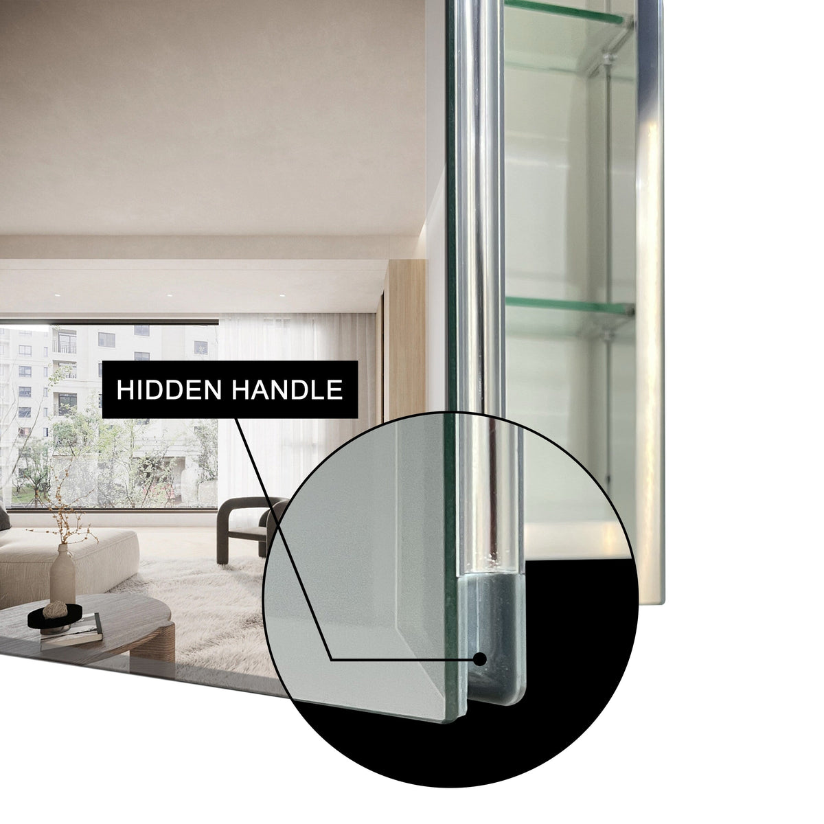 AAZJ 15-in x 26-in Surface/Recessed Mount Polished Mirrored Soft Close Medicine Cabinet