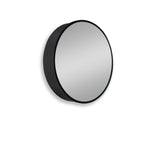AAZJ 24-in x 24-in Surface/Recessed Mount Powder Coated Mirrored Round Soft Close Medicine Cabinet