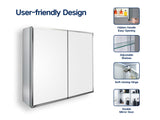 AAZJ 30-in x 26-in Surface/Recessed Mount Silver Mirrored Soft Close Medicine Cabinet