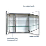 AAZJ 30-in x 26-in Surface/Recessed Mount Silver Mirrored Soft Close Medicine Cabinet