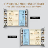 AAZJ 30-in x 26-in Surface/Recessed Mount Silver Mirrored Soft Close Medicine Cabinet