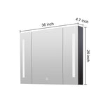 AAZJ AS 30-in x 26-in Lighted LED Fog Free Surface/Recessed Mount Black Mirrored Soft Close Medicine Cabinet