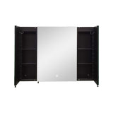 AAZJ AS 30-in x 26-in Lighted LED Fog Free Surface/Recessed Mount Black Mirrored Soft Close Medicine Cabinet