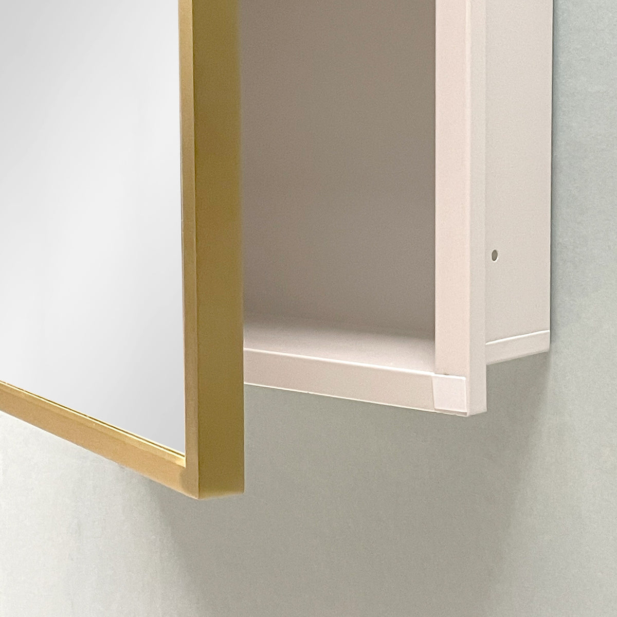 AAZJ 16-in x 28-in Surface/Recessed Mount White Mirrored Soft Close Medicine Cabinet