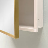 AAZJ 16-in x 28-in Surface/Recessed Mount White Mirrored Soft Close Medicine Cabinet