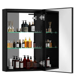 AAZJ 30-in x 20-in LED Fog Free Surface/Recessed Mount Black Mirrored Soft Close Medicine Cabinet