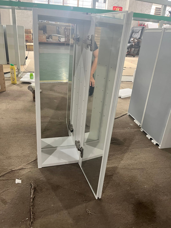 AAZJ 30-in x 10-in Surface/Recessed Mount White Mirrored Soft Close Medicine Cabinet