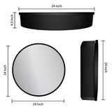 AAZJ 24-in x 24-in Surface/Recessed Mount Powder Coated Mirrored Round Soft Close Medicine Cabinet