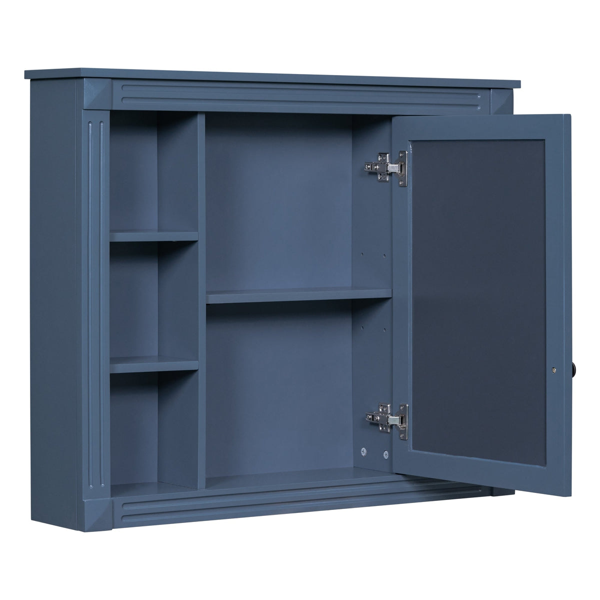 AAZJ CMR 35-in x 28-in Surface Mount Blue Mirrored Soft Close Medicine Cabinet