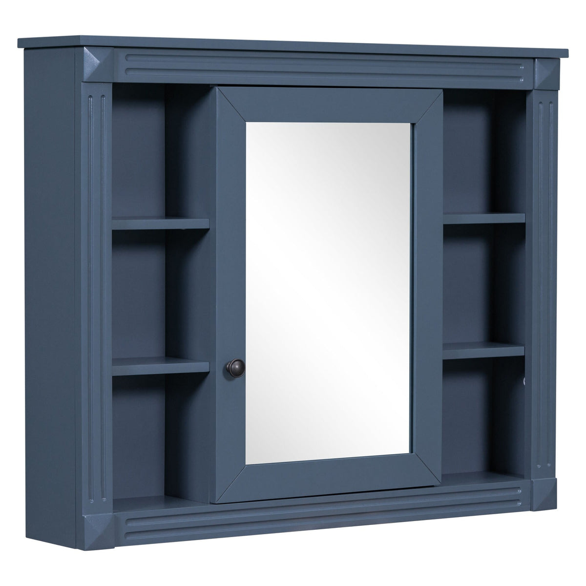 AAZJ CMR 35-in x 28-in Surface Mount Blue Mirrored Soft Close Medicine Cabinet