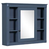 AAZJ CMR 35-in x 28-in Surface Mount Blue Mirrored Soft Close Medicine Cabinet
