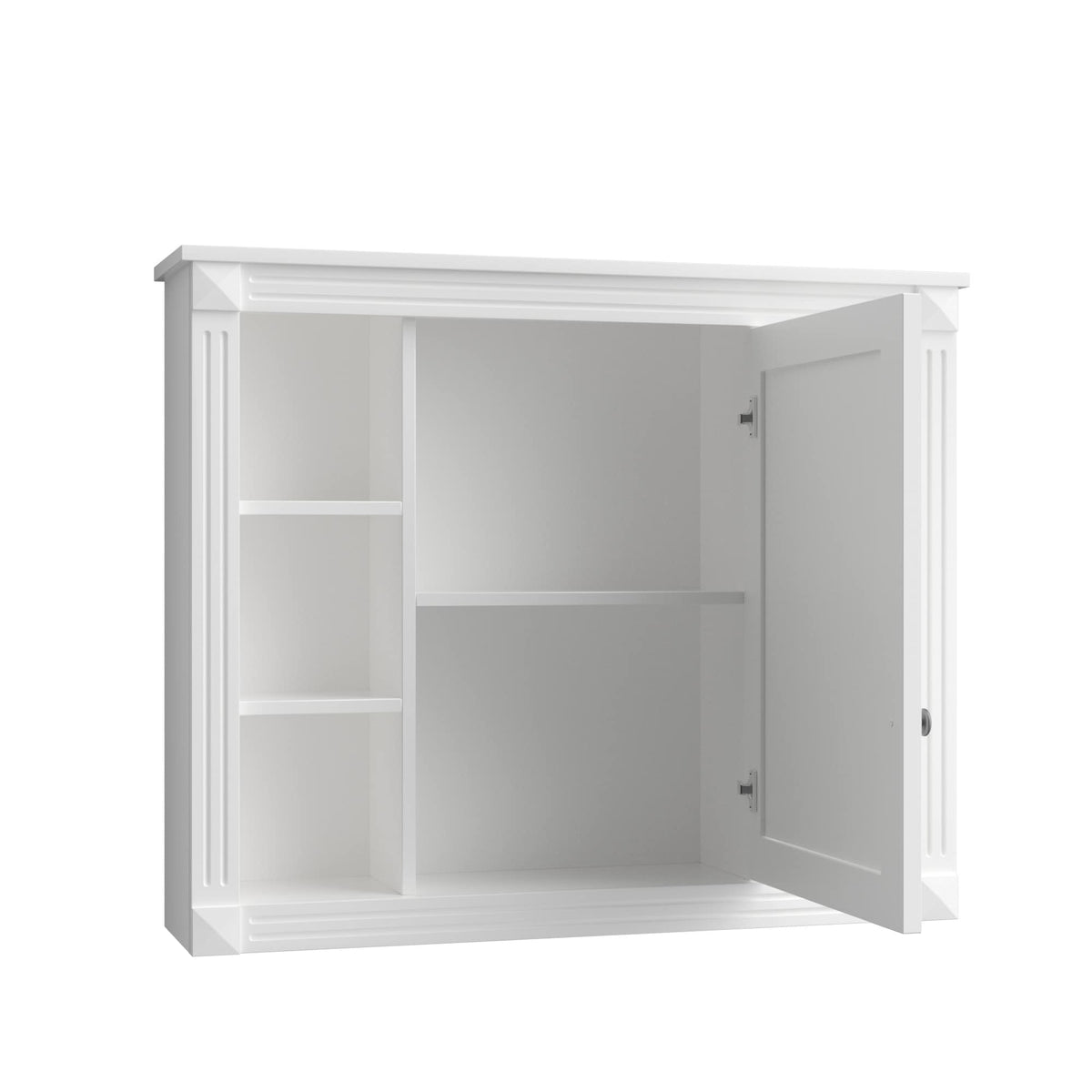AAZJ CMR 35-in x 28-in Surface Mount White Mirrored Soft Close Medicine Cabinet