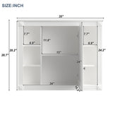 AAZJ CMR 35-in x 28-in Surface Mount White Mirrored Soft Close Medicine Cabinet