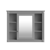AAZJ CMR 35-in x 28-in Surface Mount Gray Mirrored Soft Close Medicine Cabinet