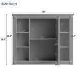 AAZJ CMR 35-in x 28-in Surface Mount Gray Mirrored Soft Close Medicine Cabinet