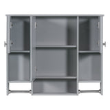AAZJ 35-in x 28-in Surface Mount Grey Mirrored Soft Close Medicine Cabinet