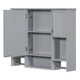 AAZJ 35-in x 28-in Surface Mount Grey Mirrored Soft Close Medicine Cabinet