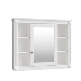 AAZJ CMR 35-in x 28-in Surface Mount White Mirrored Soft Close Medicine Cabinet