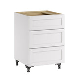 Whalen CLICK-IT Enfield 24-in W x 34.5-in H x 24-in D Classic White Birch 3-Drawer Base Ready To Assemble Plywood Cabinet (Raised Panel Style)