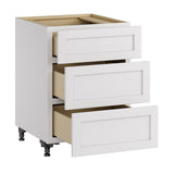Whalen CLICK-IT Enfield 24-in W x 34.5-in H x 24-in D Classic White Birch 3-Drawer Base Ready To Assemble Plywood Cabinet (Raised Panel Style)
