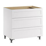 Whalen CLICK-IT Enfield 36-in W x 34.5-in H x 24-in D Classic White Birch 3-Drawer Base Ready To Assemble Plywood Cabinet (Raised Panel Style)
