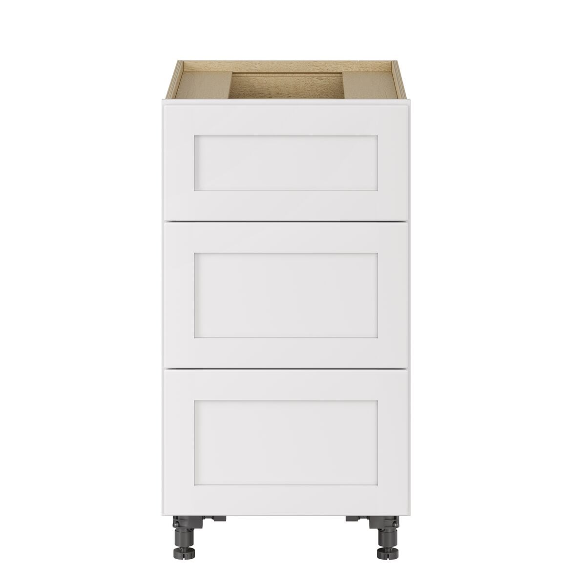 Whalen CLICK-IT Enfield 18-in W x 34.5-in H x 24-in D Classic White Birch 3-Drawer Base Ready To Assemble Plywood Cabinet (Raised Panel Style)
