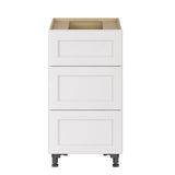Whalen CLICK-IT Enfield 18-in W x 34.5-in H x 24-in D Classic White Birch 3-Drawer Base Ready To Assemble Plywood Cabinet (Raised Panel Style)