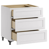 Whalen CLICK-IT Enfield 30-in W x 34.5-in H x 24-in D Classic White Birch 3-Drawer Base Ready To Assemble Plywood Cabinet (Raised Panel Style)