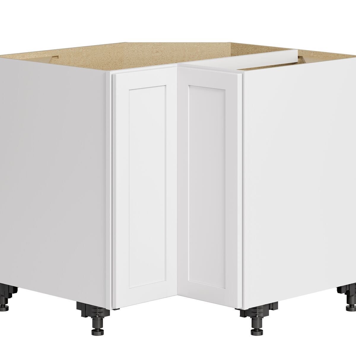 Whalen CLICK-IT Enfield 36-in W x 34.5-in H x 36-in D Classic White Birch Lazy Susan Corner Base Ready To Assemble Plywood Cabinet (Raised Panel Shaker Style)