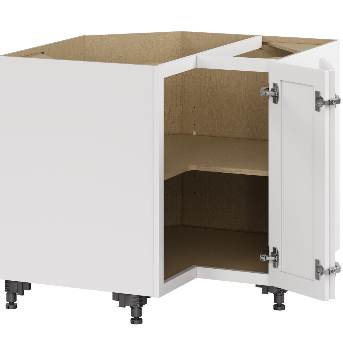 Whalen CLICK-IT Enfield 36-in W x 34.5-in H x 36-in D Classic White Birch Lazy Susan Corner Base Ready To Assemble Plywood Cabinet (Raised Panel Shaker Style)
