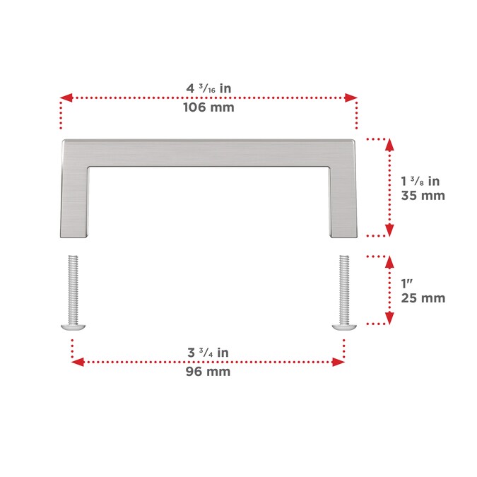 Richelieu Lambton (128mm) Center to Center Rectangular Handle Drawer Pull