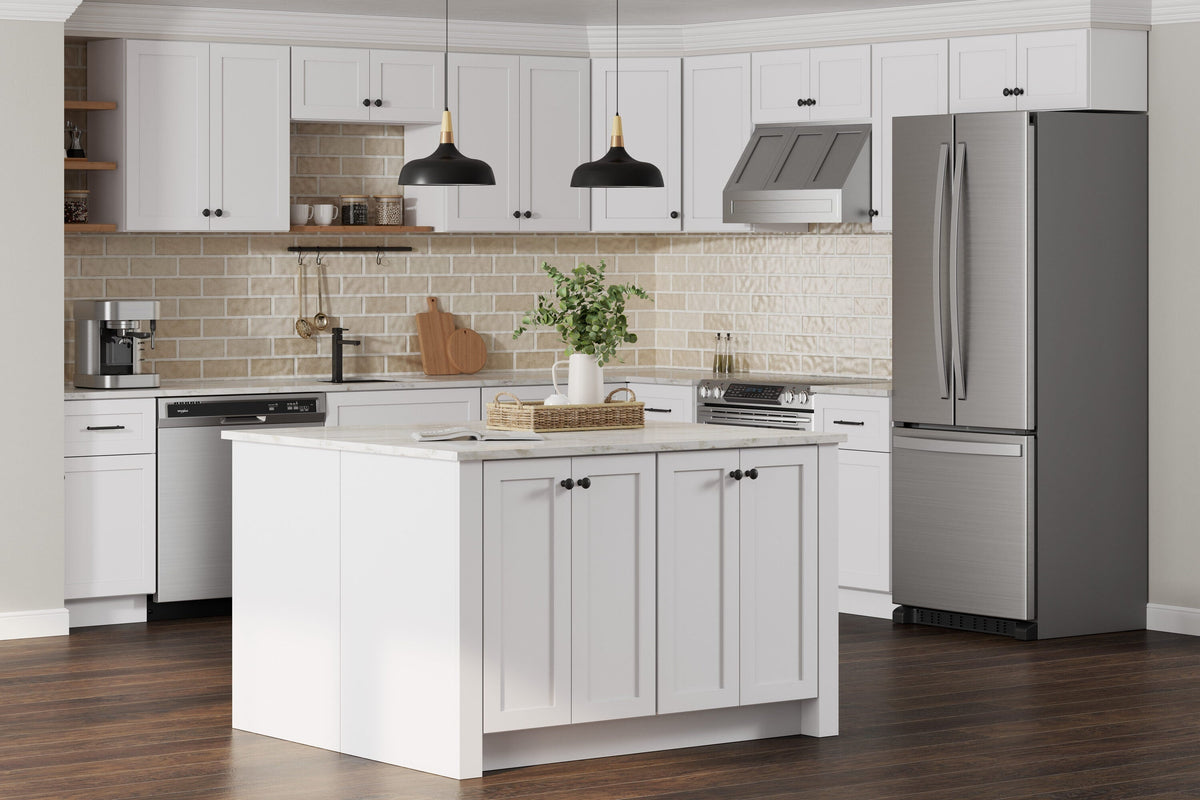 Whalen CLICK-IT Enfield 36-in W x 34.5-in H x 24-in D Classic White Birch 3-Drawer Base Ready To Assemble Plywood Cabinet (Raised Panel Style)