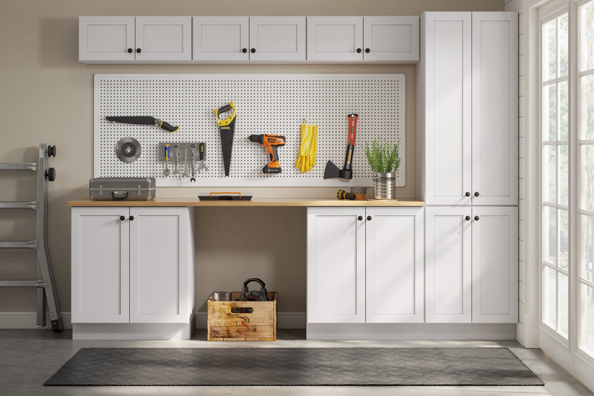 Whalen CLICK-IT Enfield 24-in W x 34.5-in H x 24-in D Classic White Birch Base Ready To Assemble Plywood Cabinet (Raised Panel Shaker Door Style)