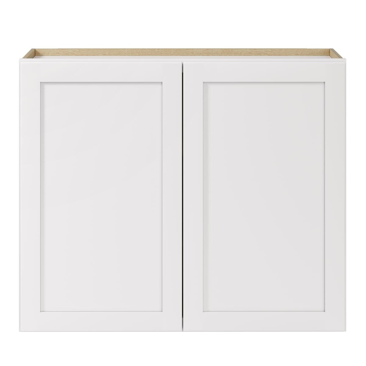 Whalen CLICK-IT Enfield 36-in W x 30-in H x 12-in D Classic White Birch Wall Ready To Assemble Plywood Cabinet (Raised Panel Shaker Door Style)