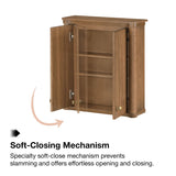 allen + roth Rian 22-in x 24-in x 7-in Walnut Soft Close Bathroom Wall Cabinet