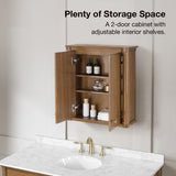 allen + roth Rian 22-in x 24-in x 7-in Walnut Soft Close Bathroom Wall Cabinet