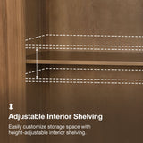 allen + roth Rian 24-in x 72-in x 16-in Walnut Wood Freestanding Soft Close Linen Cabinet