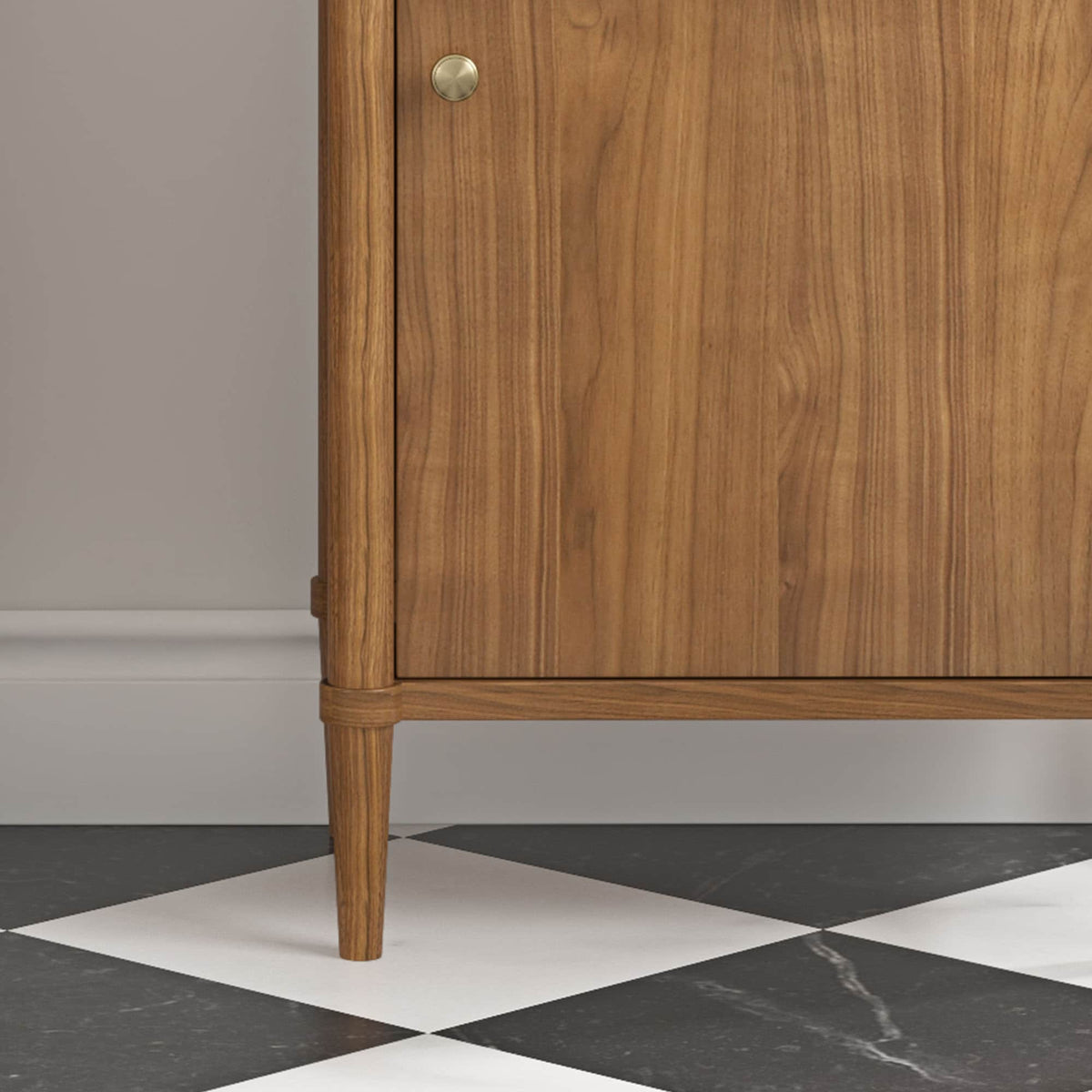 allen + roth Rian 24-in x 72-in x 16-in Walnut Wood Freestanding Soft Close Linen Cabinet