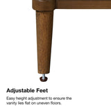 allen + roth Rian 24-in x 72-in x 16-in Walnut Wood Freestanding Soft Close Linen Cabinet