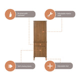 allen + roth Rian 24-in x 72-in x 16-in Walnut Wood Freestanding Soft Close Linen Cabinet