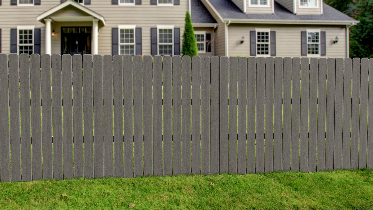 Natures Composites Composite Fence and Gate Picket - Dog Ear - Slate Grey - 3/8in. x 5in. x 5 3/4ft. (7-Pack)