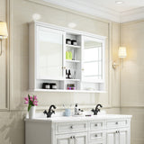 Forclover 55-in x 35-in Surface Mount White Mirrored Soft Close Medicine Cabinet