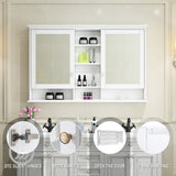 Forclover 55-in x 35-in Surface Mount White Mirrored Soft Close Medicine Cabinet