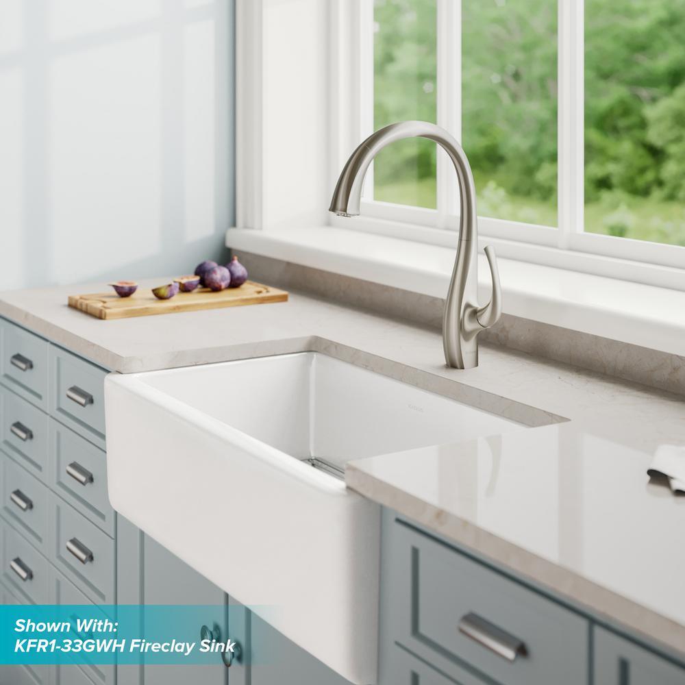 Spot Free Ansel Single-Handle Pull-Down Sprayer Kitchen Faucet in All-Brite Stainless Steel - Super Arbor