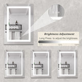 WELLFOR 20-in x 28-in Lighted LED Fog Free Surface Mount Silver Mirrored Soft Close Medicine Cabinet