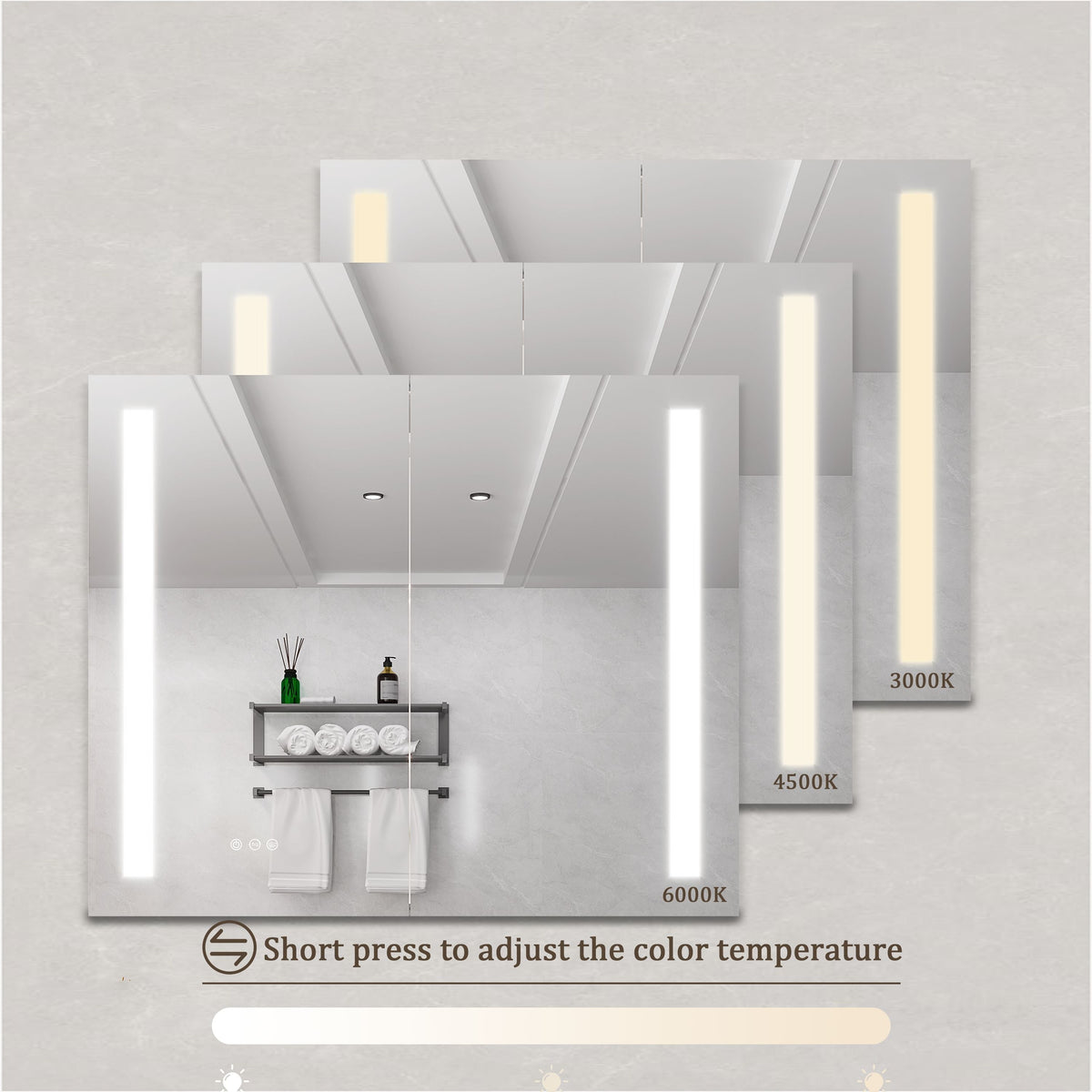 WELLFOR 36-in x 30-in Lighted LED Fog Free Surface/Recessed Mount Silver Mirrored Soft Close Medicine Cabinet