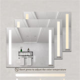 WELLFOR 36-in x 30-in Lighted LED Fog Free Surface/Recessed Mount Silver Mirrored Soft Close Medicine Cabinet