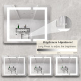 WELLFOR 36-in x 30-in Lighted LED Fog Free Surface Mount Silver Mirrored Soft Close Medicine Cabinet